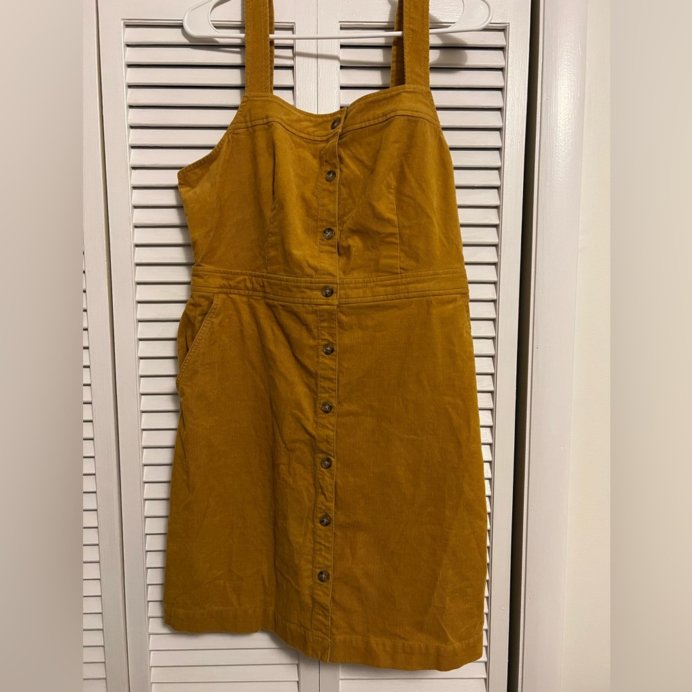 J. Crew corduroy button front overall dress size 12